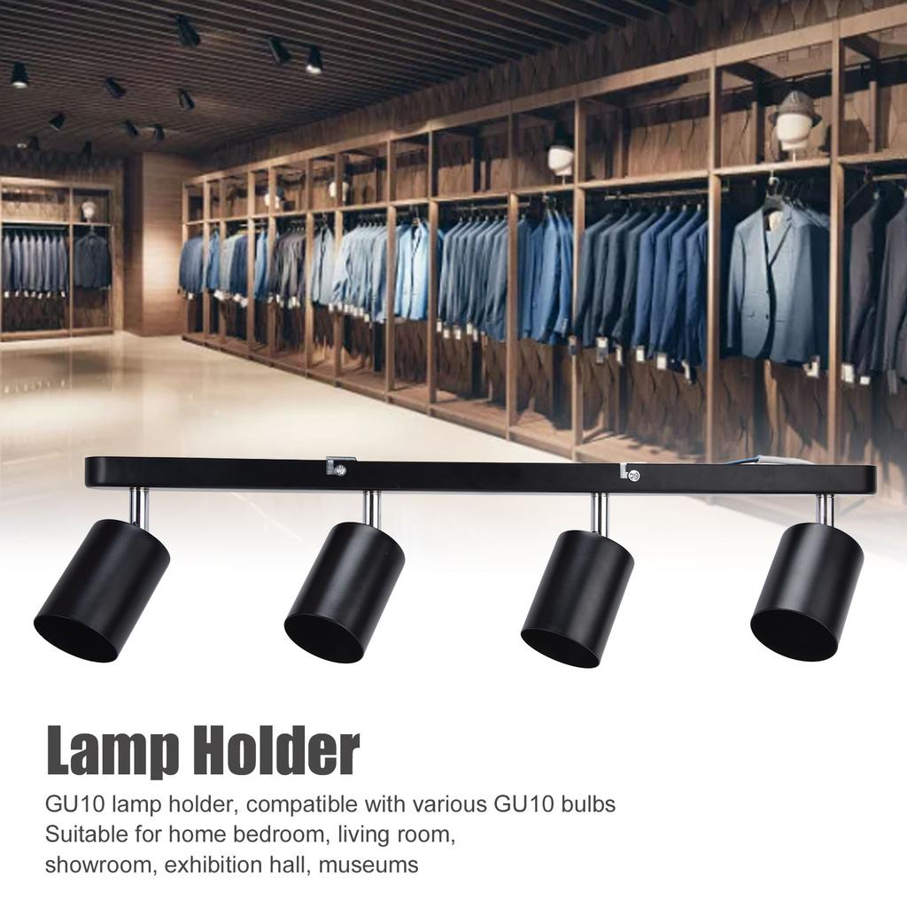 GU10 Lamp Holder 4 Head Rotating Ceiling Mounted Base for Canteen Shopping Mall Showcase