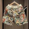 Summer Oversized Shorts Men Colorful Graffiti Print Shorts Couple Five-point Shorts Short Pants