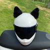 2Pcs Motorcycle Helmet Plush Cat Ears Stickers Decoration Motocross Helmet Cosplay Plush Full Face Off Road Helmet Decor