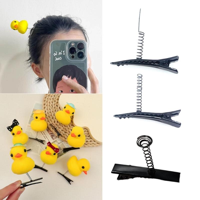 Secure Hairpin Crafting Attachments Convenient Hairpin Crafting Supplies Chic Barrette Clip Attachment with Spring