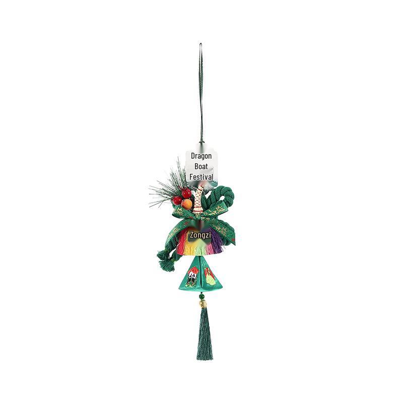 Dragon Boat Festival 2026 Hand-Woven Wanzi Knot Zongzi Pendant with Bell - New Home Decoration Ornament