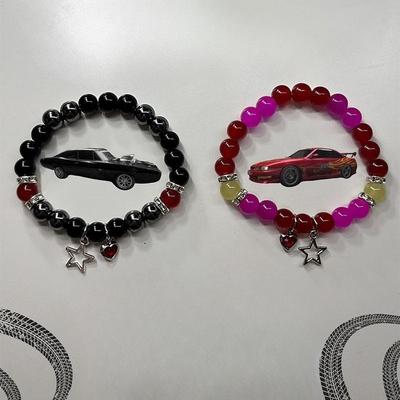 Brățară elastică handmade cu mărgele pentru cupluri, Un simbol la modă și luxos al iubirii Cadou