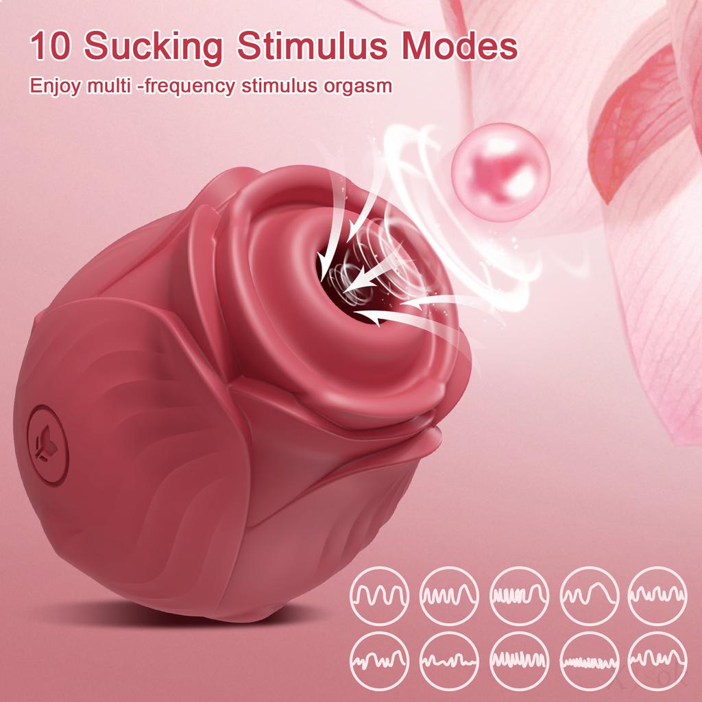 Saug-Rose Vibrator Spielzeug für Frauen Vakuum Stimulator Oral Brustwarzen Klitoris Sauger Weibliche Sexspielzeuge für Frauen Erwachsene Sexshop