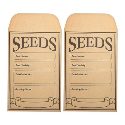 50Pcs Seeds Storage Envelope Kraft Paper Transparent Window Flowers Vegetables Spices Seeds Self-Adhesive Seal Bags Home Gardening Supplies