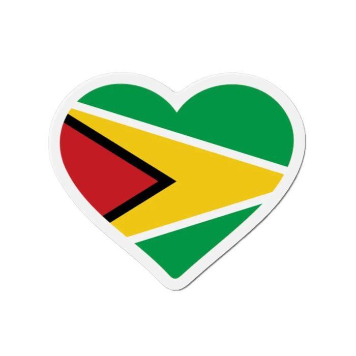 Aimant Coeur Drapeau Guyana - Multicolore - 7 cm - 50 pièces - Résine synthétique - Mixte