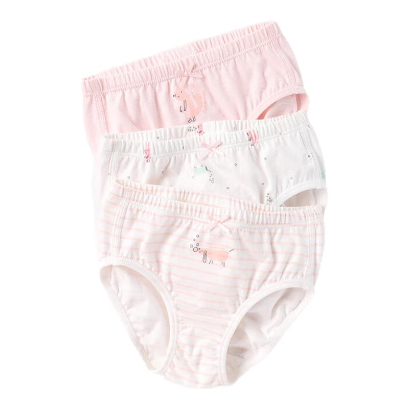 Girls  Pink 5A Antibacterial Pure Cotton Briefs (3-Pack) 080