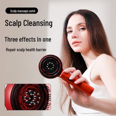 Electric Red Light Scalp Massager for Medicine Application, Hair Growth, and Essential Oil Conduction, Massage Comb