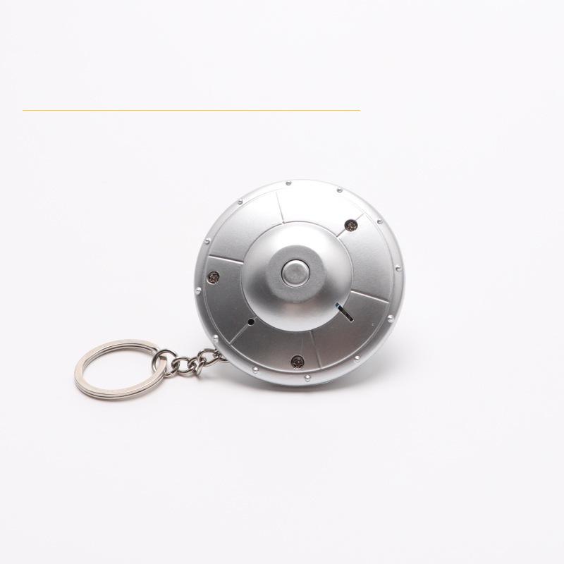 LED Flying Saucer Keychain: Sound & Light Pendant Gift for Kids