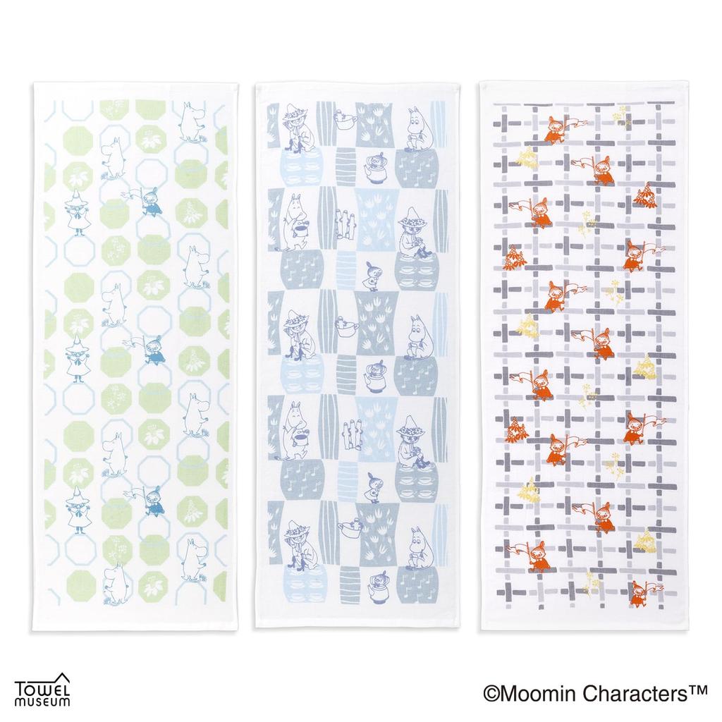 Museu da Toalha Tenugui Feito em 34 x 90 Toalha Moomin, Japão, 100% Algodão, Aprox. cm, Sonho, Verde, 47-0192120