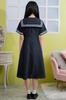 A&TCollection Kami Girls' School Elementary School Uniform, Navy Blue Sailor Suit, Size M, Women's Cosplay Costume