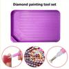 Trichter-Diamanten-Maltablett, große Kapazität, DIY-Mosaik, Tary Art Crafts, 5D, handgefertigt, Kunststoff, lila, Kunsthandwerk, Werkzeugzubehör