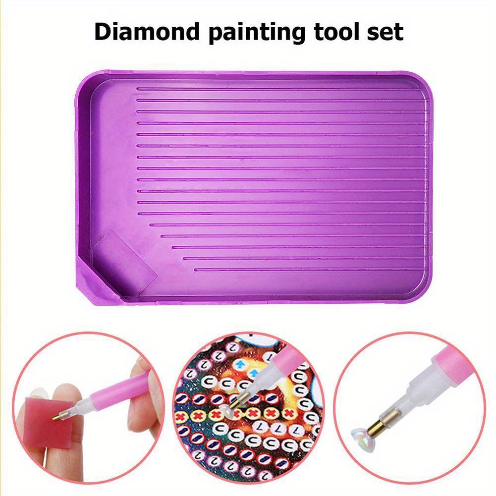 Trichter-Diamanten-Maltablett, große Kapazität, DIY-Mosaik, Tary Art Crafts, 5D, handgefertigt, Kunststoff, lila, Kunsthandwerk, Werkzeugzubehör