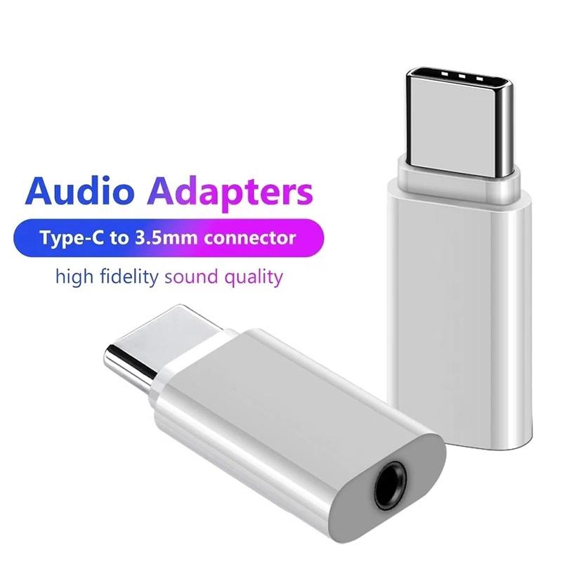 1-5 Pcs Type-C To 3.5mm Adapter Male 3.5mm To Type C Adapter For Macbook Xiaomi Huawei Phone 3.5 Mm Jack Wired Earphones Adapter