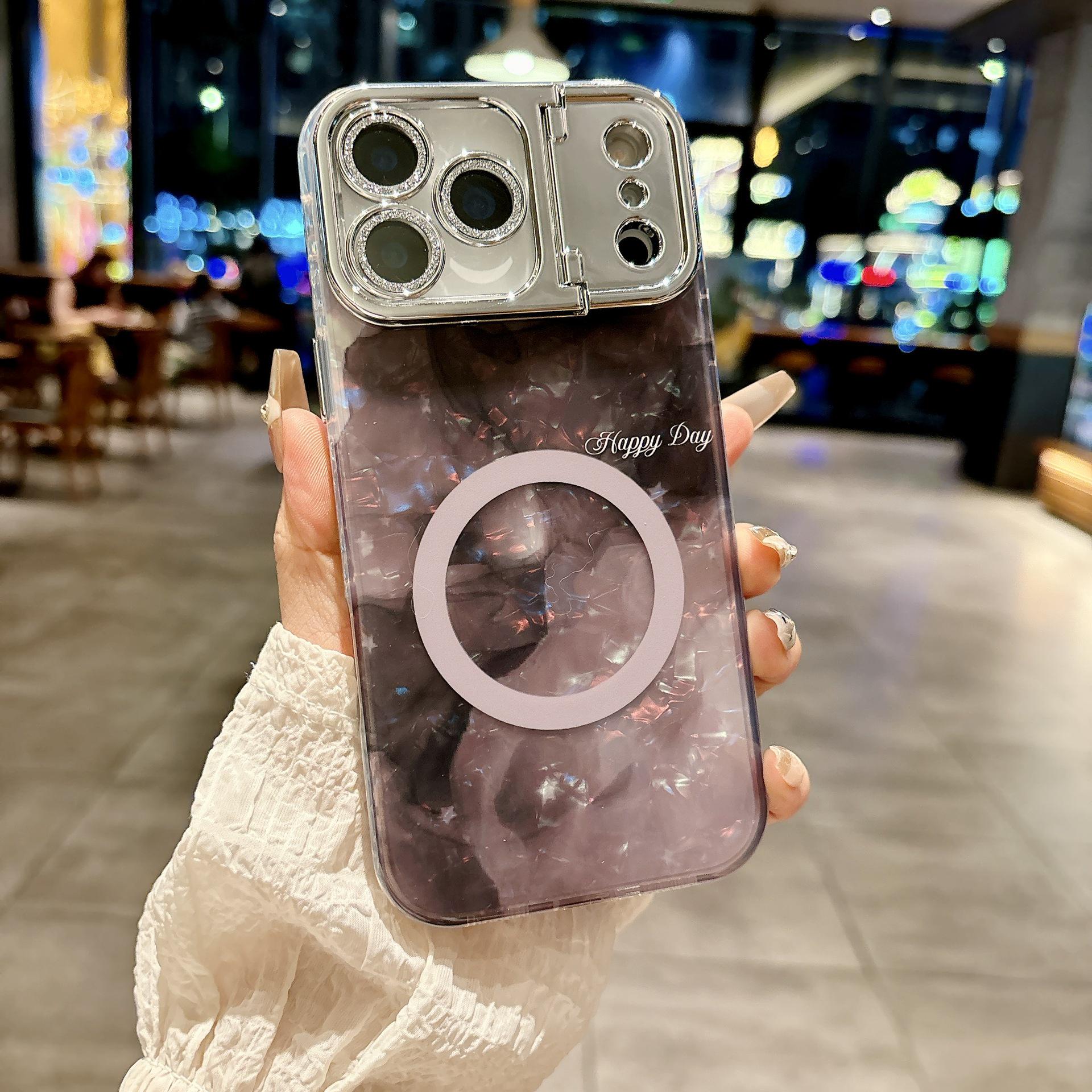 

Магнитный градиентный чехол-подставка для объектива iPhone 17 Pro Max - Двухслойный iPhone 17 Pro