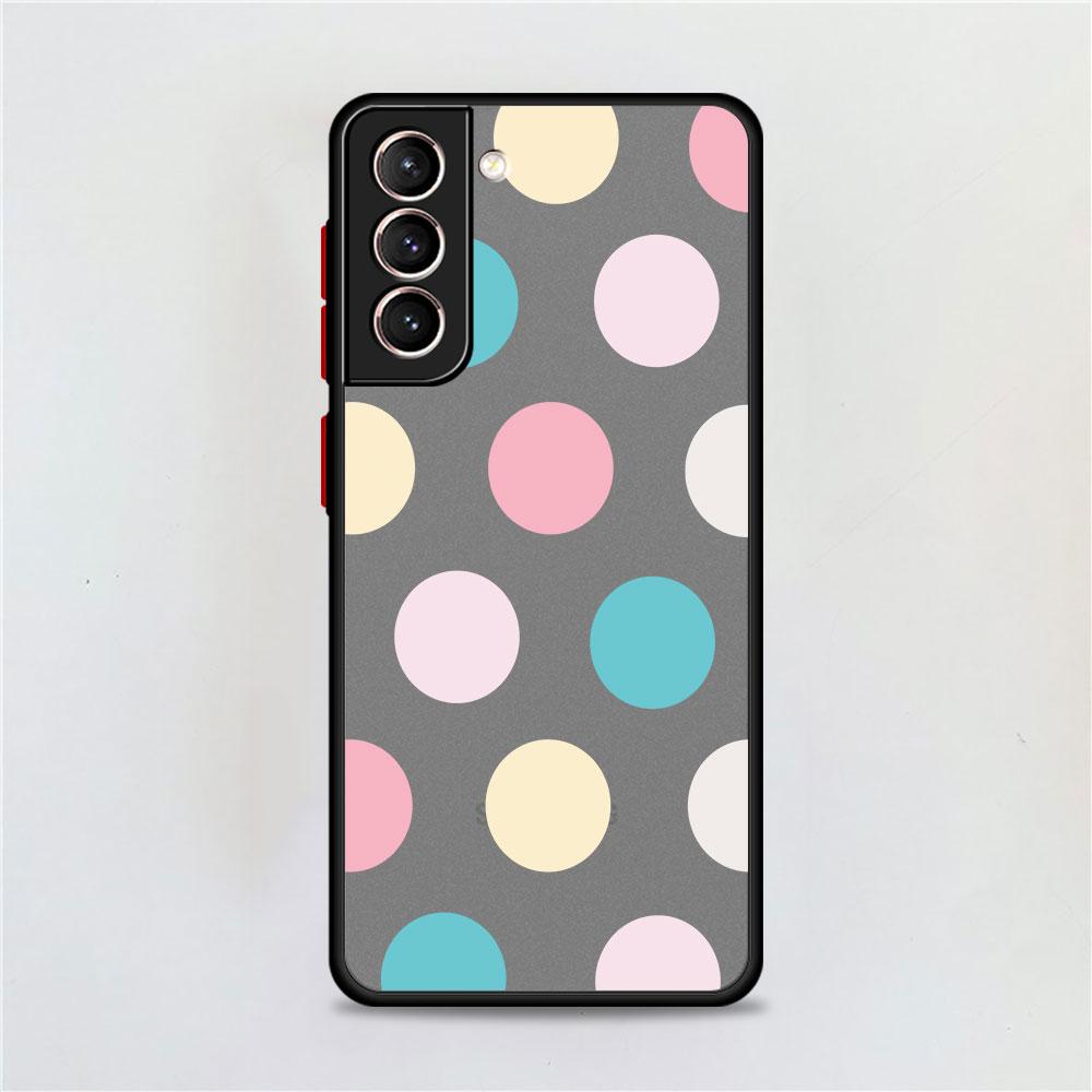 Smiley Face Stripes Matte Case For Samsung Galaxy S22 S20 S21 FE S10 S9 Plus S8 Capa Note 20 Ultra 10 Lite Phone Fundas