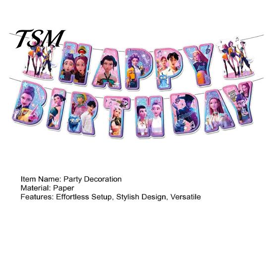 Dazzling Party Decorations K-POP Witch Squad Birthday Decor Kit Themed Banner Balloons And Professional Signsfor Music Dance Theme Celebration