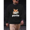 Men' Stylish Long-Sleeve Round-Neck Sweatshirt, Trendy Long-Sleeve Top, Moisture-Wicking Fabric, Comfortable for Home Wear, Sweat-Resistant