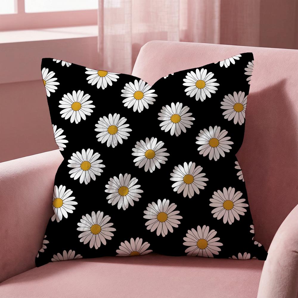 Daisy Pattern Cushion Cover MultiScene Pillow Cover for Home  Car  Reversible Soft  Durable for Daily Use