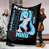 Personalisierte Decke mit individuellem Namen - Hatsune Miku Druckdesign, Decke für Sofa, Bett, Reisen, Camping - Weich und Warm, Tolles Geschenk