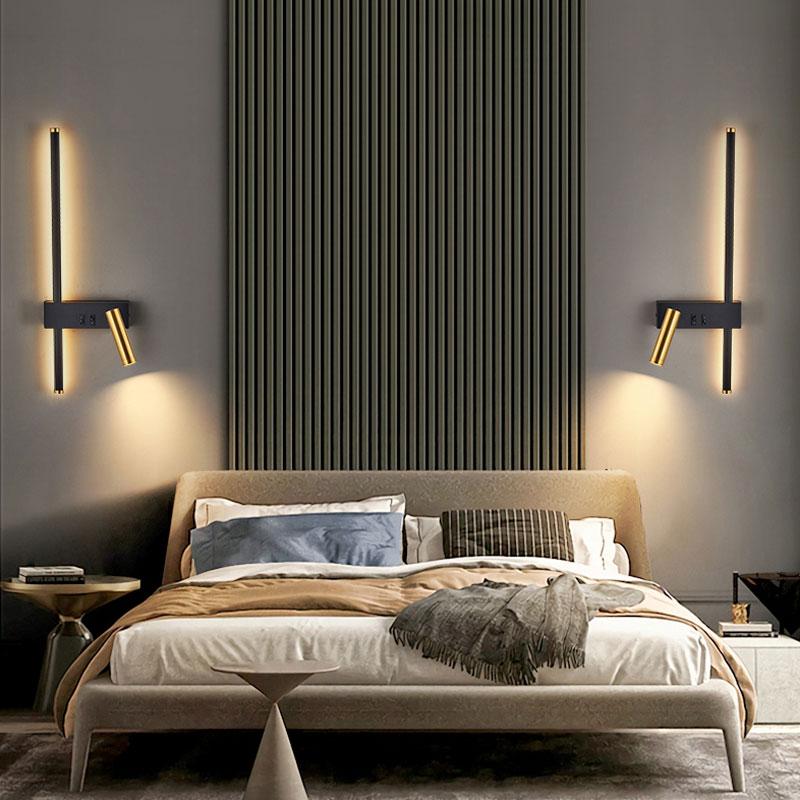 Wall Lamp Nordic Modern Black and White Minimalist Living Room Sofa Background Wall Decorative Lamp Light Luxury Bedroom Bedside