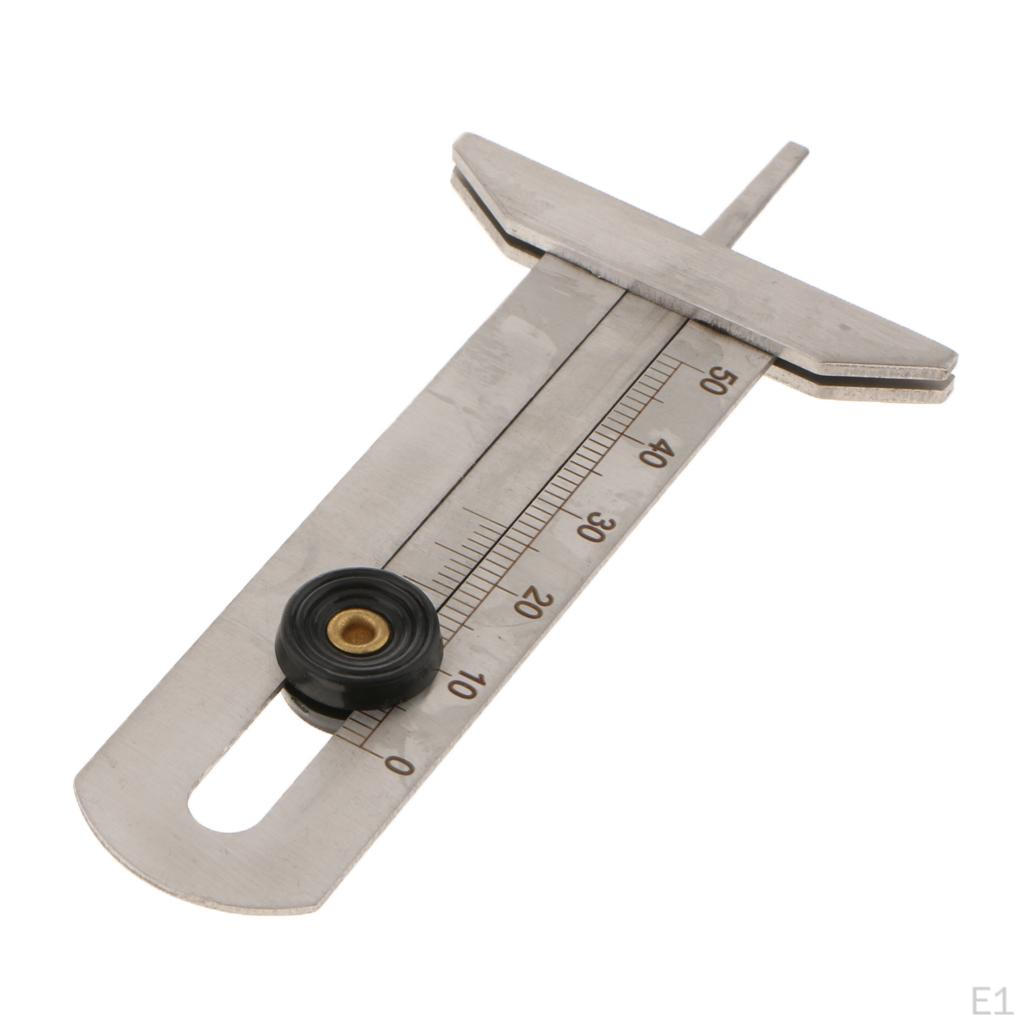 Car Stainless Steel Tyre Tread Ruler Depth Meter Wheel Measuring Tool
