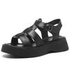 Fashion GKTINOO Summer Mixed Color Genuine Leather Sandals Roman Shoes Platform Wedges Woven Thick Soled Sandals Women Shoes Large Size