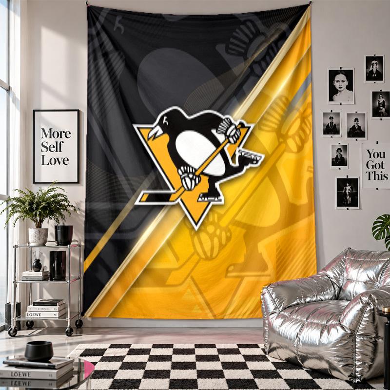 Pittsburgh Penguins Wall Tapestry Home Decor Wall Hanging Cloth for Bedroom Living Room Background