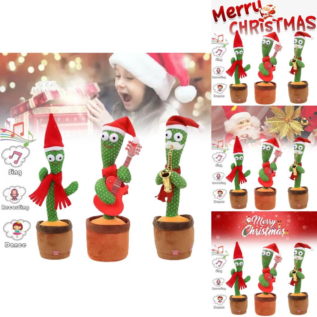 Adorável Brinquedo Interativo de Cacto Dançarino Com Recursos de Canto e Dança Para Presentear com Diversão