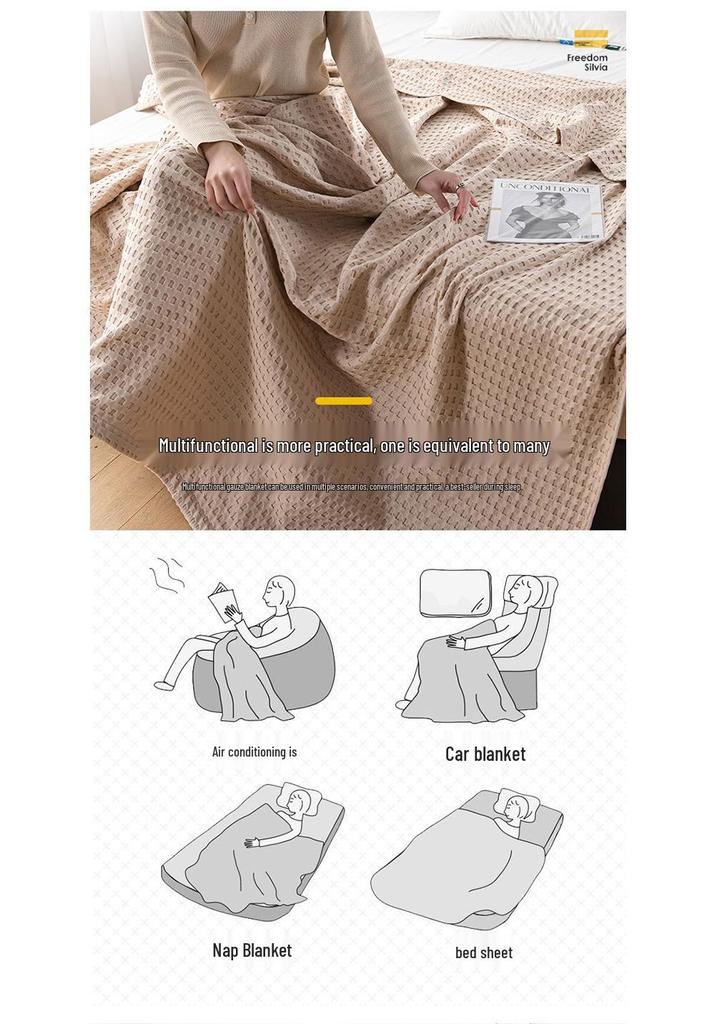 Skin-Friendly Waffle Weave Breathable Air Conditioning Blanket