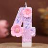 Flower Numbers Birthday Candles Party Cake Decoration One Year Old DIY Handmade Candles 0-9