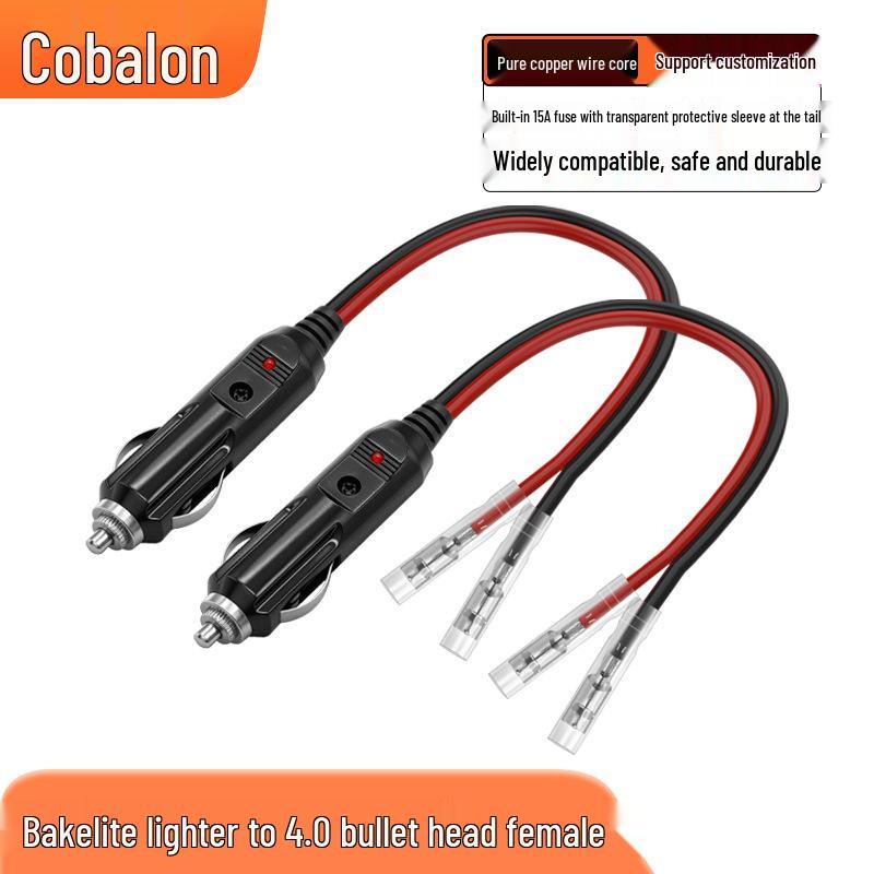

Bakelite Car Lighter to 4.0 Bullet Terminal Female Extension Cord 12-24V Charging Power Cord