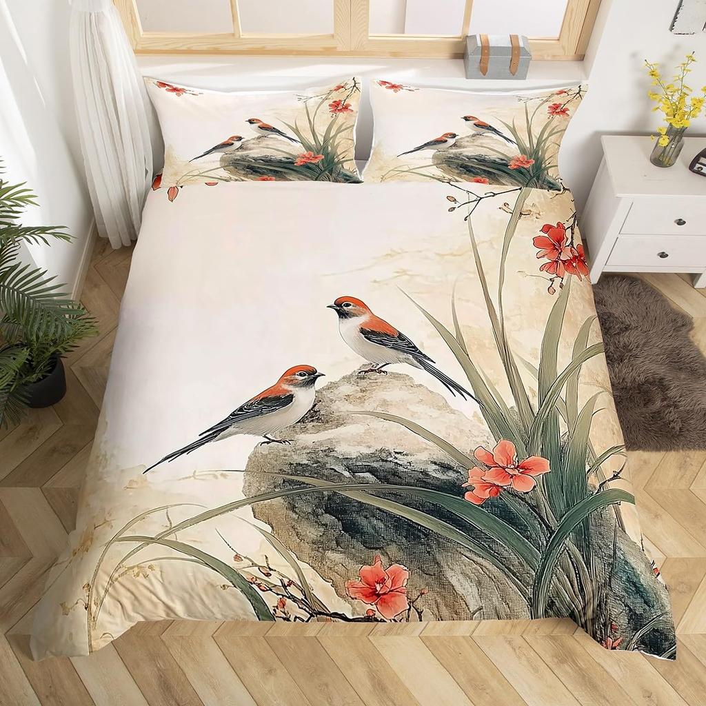 Chinese Style Duvet Cover Sets for Kids Teens Adults Lightweight Quilt Covers Chinese Culture Bedding Set Bedroom Decor No Quilt