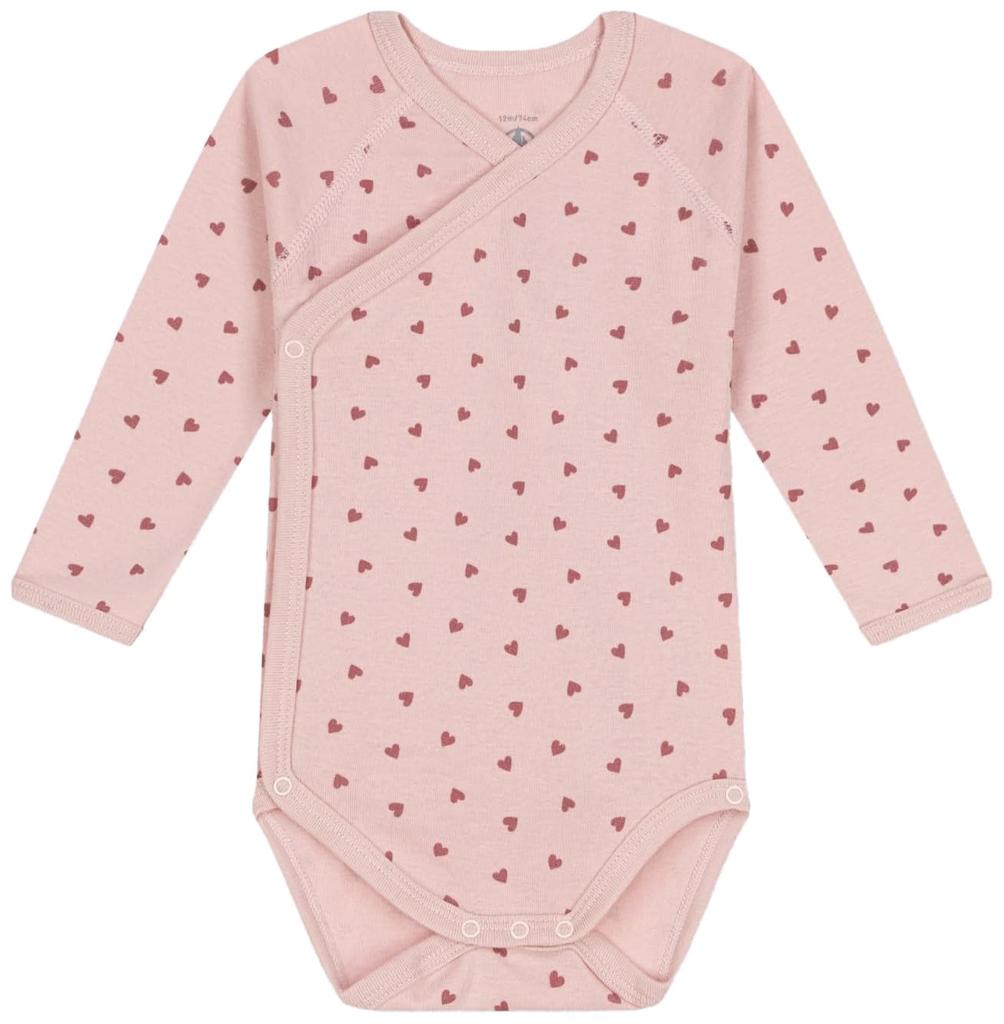 Long sleeve matching body A0B9I Light 1 month 54cm [Petit Bateau] pink/pink