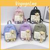 Adorable Lightweight Canvas Backpack With Cute Bear Plush For Kids School Use