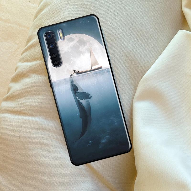 Whale Fish Wave Sea Case For Oppo A17 A94 A74 A54 A60 A40 A80 A16 A76 A96 A98 A58 A78 A18 A38 A57 A15 A5 A6 Pro