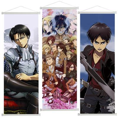 Anime Támadás a Titánok ellen Levi Tekercses Poszter Eren Ackerman HD Művészet Ragasztós Fal Vízálló Otthoni Nappali Hálószoba Bár Esztétikai Dekoráció