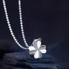 [Osjarak] Women's Simple Four-Leaf Clover Pendant Silver Adjustable Length Necklace