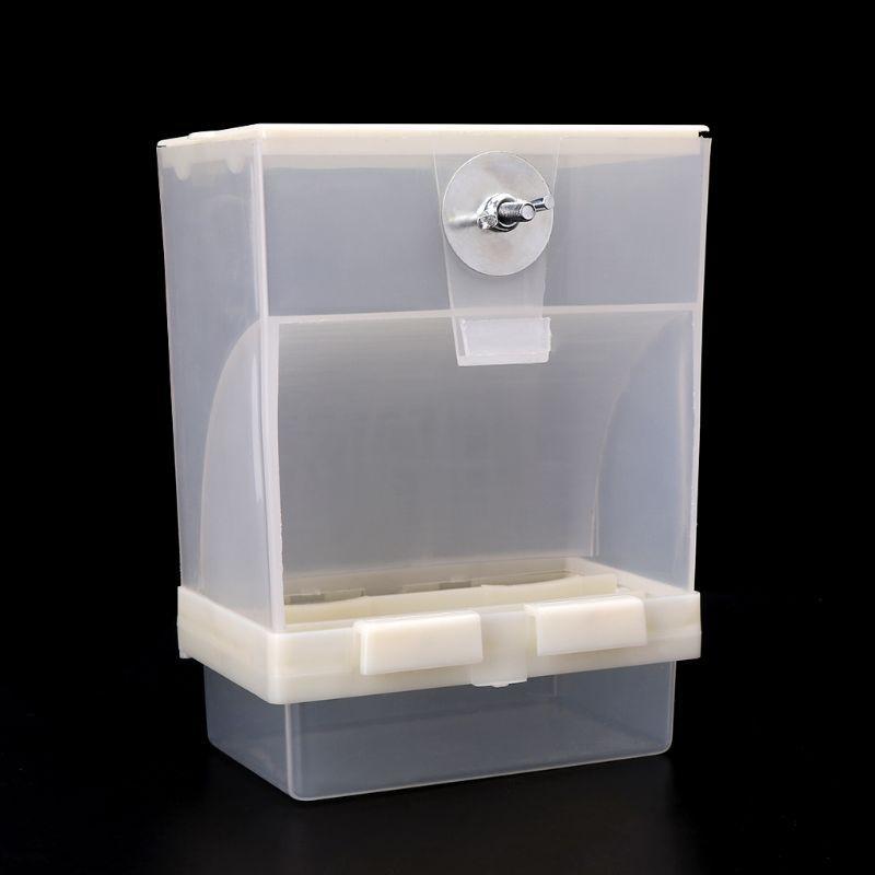 Parakeet Dispenser No Mess Transparent Acrylic Parrot Feeder for Cage