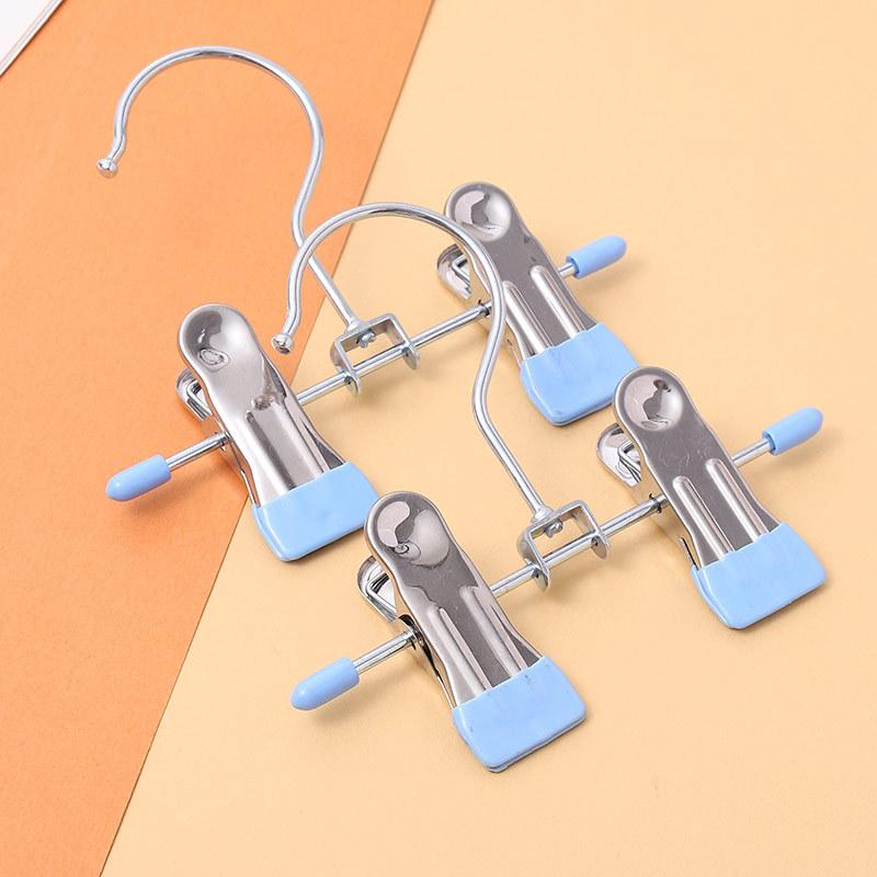 Multi Functional 12cm Mini Pants Clip, Seamless Stainless Steel Anti Slip, Can Clip Clothes, Socks, Underwear, Single Hook, Double Clip