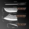 Hochkohlenstoffstahl Klinge Metzger Messer Set Handgeschmiedet mit Ergonomischem Holzgriff Küchenmesser Set
