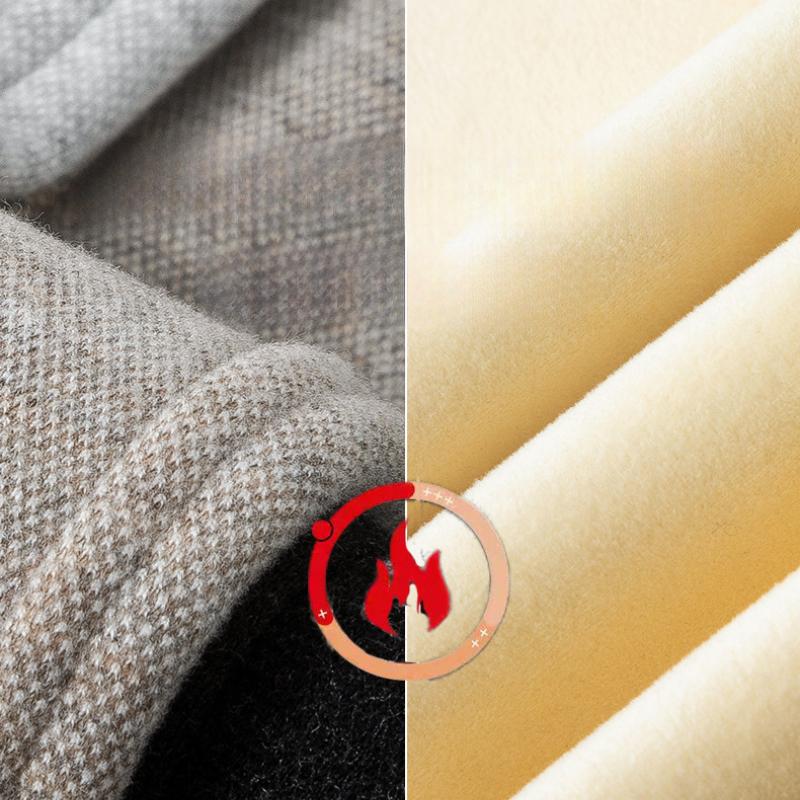 Fleecegefütterte Übergröße Kunstwolle Weitbeinige Hose Herbst Winter Neu Schlitzhose Gerade Schmale Version Leicht Ausgestellt Bananenhose für Damen