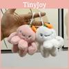 Adorable Plush Octopus White Bunny Keychain Soft Stuffed Animal Backpack Accessory