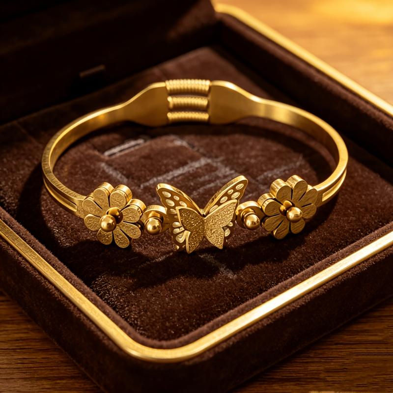 Stainless steel open bangle for women, unique design, exquisite and elegant, luxurious bracelet, women s bracelet, open bracelet for women