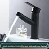 TLXT Wall-Mounted Black Pull-Out Kitchen Faucet