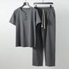 Summer Men Shirt S-9XL Plus Size Cotton Linen Suit Large Size Shirt with Pants Men 5 Colors