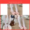 Lolita Sweet Spring Summer Knee High Socks With Lace Border And Bow For Girls