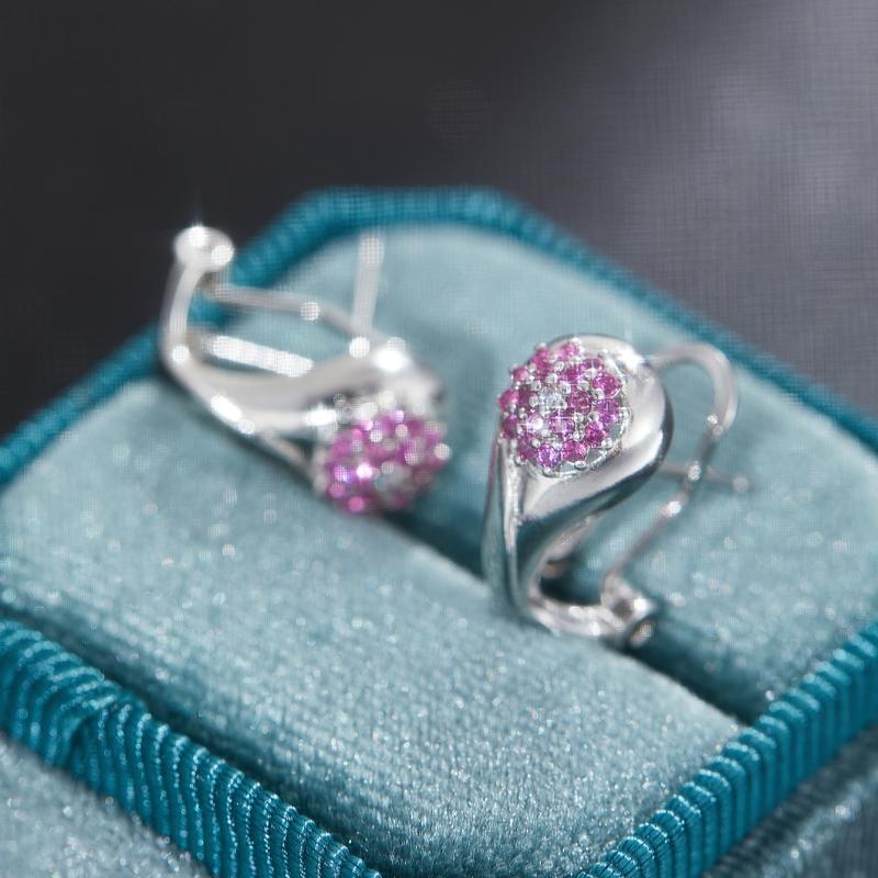 Retro Luxury Elegant Inlaid White Rose Red Zircon Earrings for Women  Personality Girls Party Accessories Holiday Jewelry