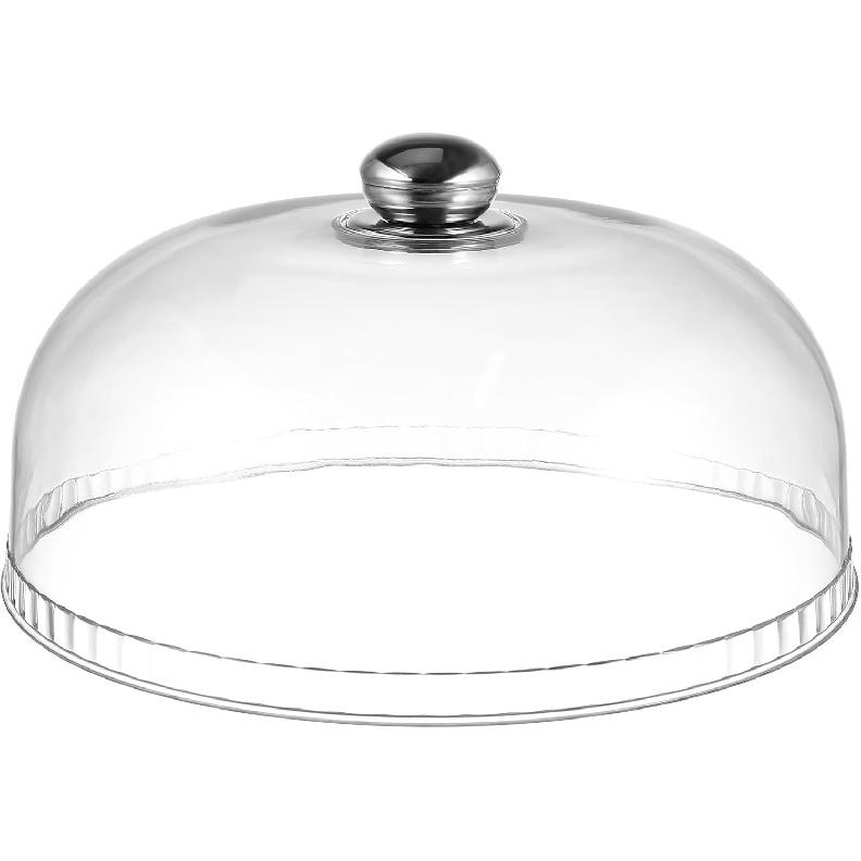 Clear Cake Dome Cover: Cake Stand Cover Food Plate Lid Clear Cloche Bell Cover Cake Dome Round Display Cake Plate Serving Platter Punch Bowl Food