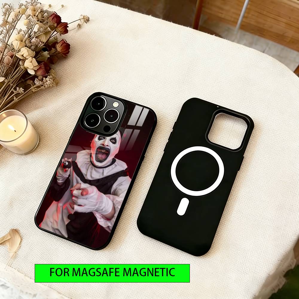 

Horror Art the Clown Funny Phone Case For iPhone17,16,15,14,13,12,11 Plus,Pro Magnetic For Magsafe Wireless Charging iPhone16ProMax