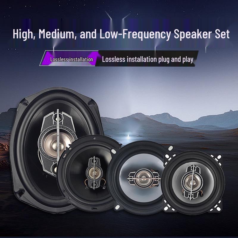 Full-Range Coaxial Car Audio Speaker Set with Tweeter and Subwoofer